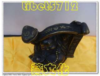 Tibetan Buddhist bronze MAITREYA happy Buddha statue good lucky gift 