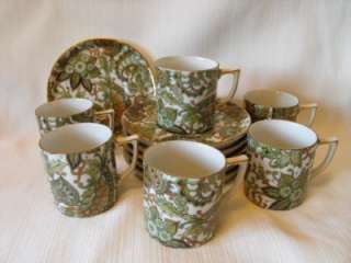 Vintage 12 Piece Set Mini Cups & Saucers Made in Japan  