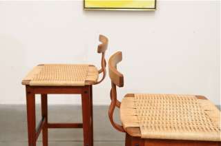 1960s Danish Modern TEAK Counter Stool Chairs Mid Century Eames Era 