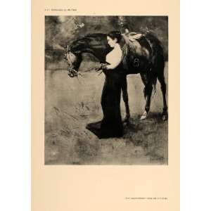  1906 Ferdinand Schmutzer Equestrian Horse Woman Print 