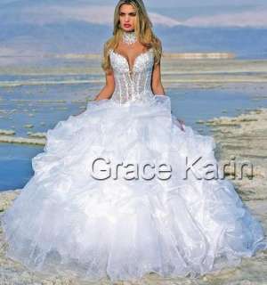 Freeship White Wedding Dress Bride Gown Bridal Dress Stock Size 6 8 10 