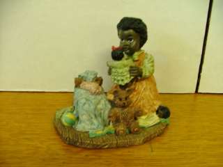 Youngs Inc African American Girl with Doll Figurine  js  