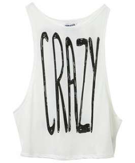 White (White) Teens Crazy Love Drop Armhole Vest  252956910  New 