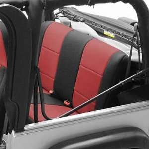   Seat Covers Rear Neoprene BLACK/RED For 2003 06 Jeep Wrangler TJ