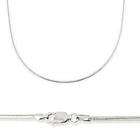 Showman Jewels 14k Solid White Gold Round Snake Chain Necklace 1mm 16 