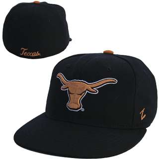 Texas Longhorns Hats Zephyr Texas Longhorns Slider Fitted Black Hat