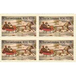 Christmas Currier and Ives Set of 4 x 10 Cent US Postage Stamps NEW 