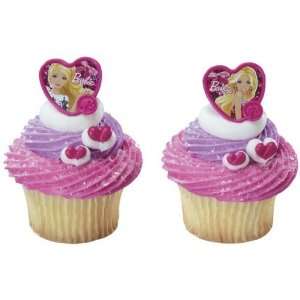  12 ct   Barbie Fashion Heart Cupcake Rings Toys & Games