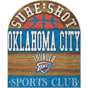   Oklahoma City Thunder Sports Club Wood Sign: Sports & Outdoors