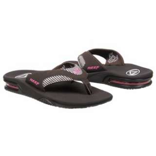 Womens Reef Fanning Black/Pink Stripes Shoes 