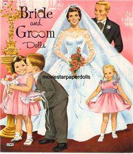 Vintage BRIDE GROOM PAPER DOLLS LASR REPRO FREESHW2  
