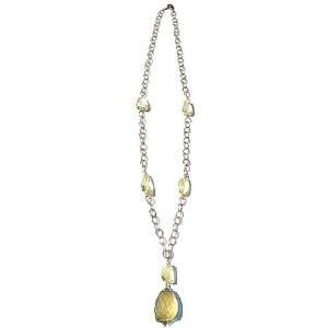   Citrine Nugget Chain Necklace with 50 Carat Pendant 24 inches Jewelry
