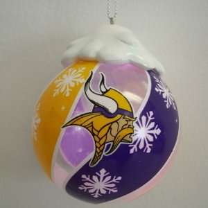   Minnesota Vikings NFL Light Up Glass Ball Ornament