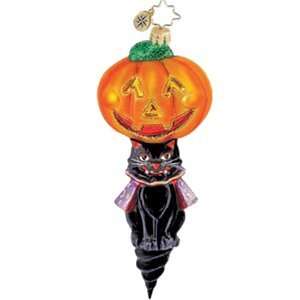  Radko Hoot N Howl Pumpkin and Cat Ornament