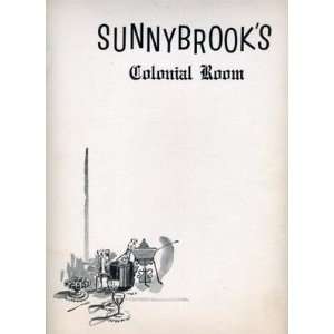    Sunnybrooks Colonial Room Menu Pottstown PA 1965 