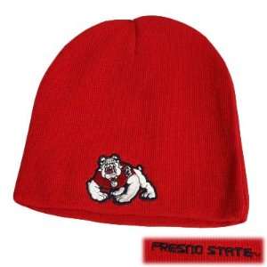   BEANIE KNIT HAT CUFFLESS FRESNO STATE BULLDOGS RED: Sports & Outdoors