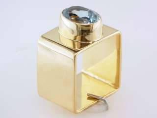  Cartier 2ct Aquamarine 18K Gold Dinh Van Square Engagement Ring  