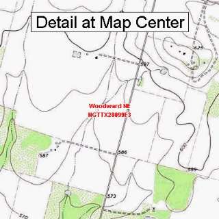   Topographic Quadrangle Map   Woodward NE, Texas (Folded/Waterproof