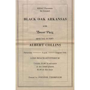  Black Oak Arkansas Albert Collins Concert Poster Ad 71 