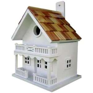  White Two Story Cottage Bird House