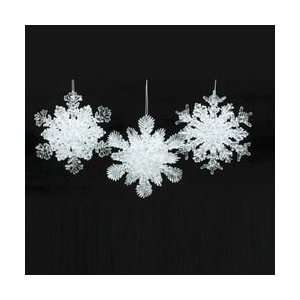   Icy Crystal Clear Frosty Snowflake Christmas Ornaments: Home & Kitchen