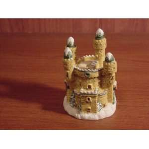  Tan Cast Resin Snow Covered Castle (3) 