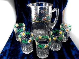 LATE 1800S EARLY 1900S ENAMEL WATER SET 6 PIECES  