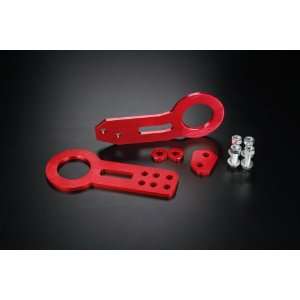  Godspeed Universal JDM Red Front Tow Hook + Rear Tow Hook Towing 