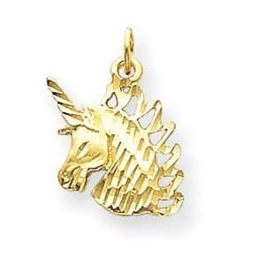  14k Gold Unicorn Head Charm Jewelry