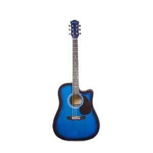  Acoustic Electric Guitar with 4 Band Eq System   Blueburst with Gig 