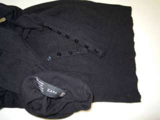 ZARA Rollkragen Pullover,schwarz,edel mit knöpfen am Armbündchen in 