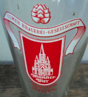 altes dickes Weizenglas Ulmer Brauerei Münster Weizen  