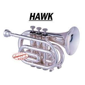  Hawk Nickel Plated Pocket Trumpet, WD TP318 Musical 