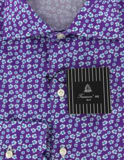 New $425 Finamore Napoli Purple Shirt 15.75/40  