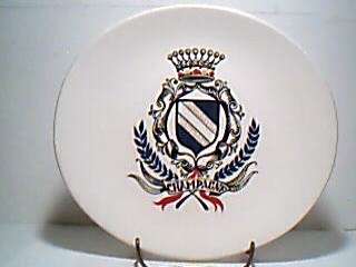 Salins France Pottery Plates With Coats of Arms  