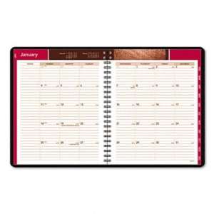  Bordeaux Monthly Planner   12 Month, 6 7/8 x 8 3/4, Red 
