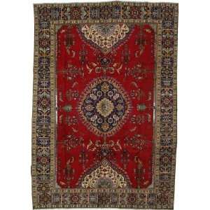  711 x 114 Red Persian Hand Knotted Wool Tabriz Rug 