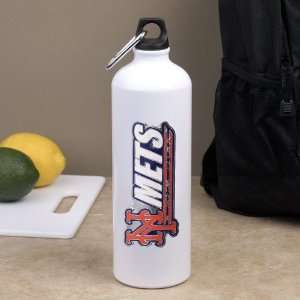  New York Mets White Aluminum Water Bottle Sports 