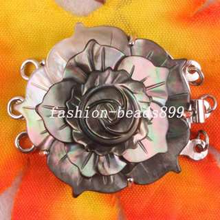 Shell Pearl Flower 18KGP Necklace Buttons Bead N028  