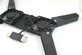 Travel USB Folding 2 Fan Laptop PC Cooling Cooler Pad B  