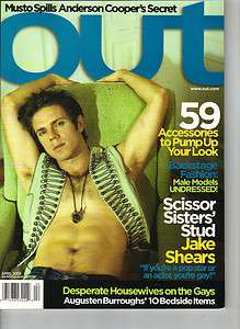 JAKE SHEARS SCISSOR SISTERS Out Magazine 4/05 ANDERSON COOPER  