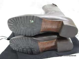 Jil Sander Chocolate Brown Leather Knee High Boots 37.5  