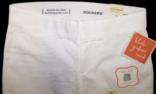 Dockers Womens Sateen Sure Fit Capris White NWT  