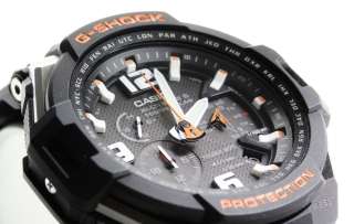 Casio Aviation G Shock Atomic Solar Black/Orange Watch GW4000 1A NEW 