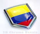 Colombia Flag Colombian Emblem Chrome Car Decal Sticker
