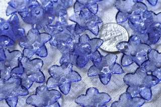Acrylic Blue Lily Flower Beads 18mm p150b PICK  