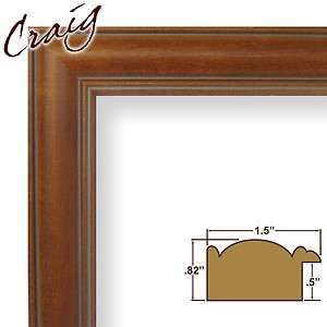 Picture Frame Smooth Pecan Brown 1.5 Wide Complete New Wood Frame 