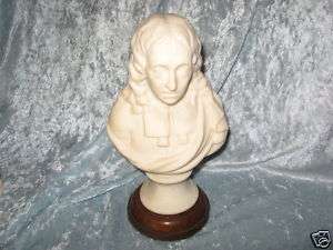c1900 Parian Bust Of John Milton On Stand  
