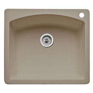  Composite 25 in. x 22 in. x 10 in. 1 Hole Single Bowl Kitchen Sink 