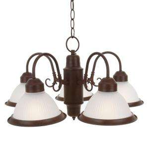 Commercial Electric Halophane Nutmeg 5 Light Chandelier WB0390 at The 